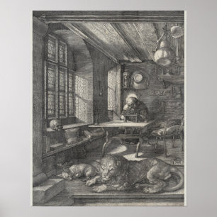 Saint Jerome in His Study by Albrecht Durer Poster