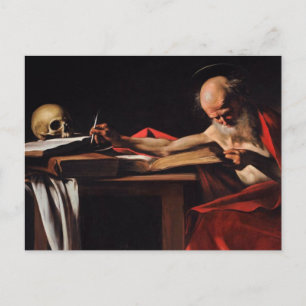 Saint Jerome Writing 1606 By Caravaggio Postcard