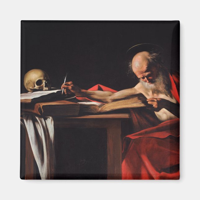 Saint Jerome Writing (by Caravaggio) Magnet (Front)