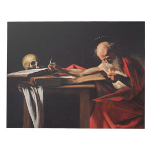 Saint Jerome Writing (by Caravaggio) Notepad