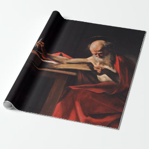Saint Jerome Writing (by Caravaggio) Wrapping Paper