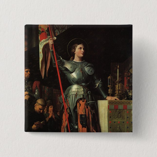 Saint Joan of Arc 2 Inch Square Button (Front)