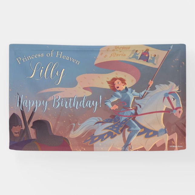 Saint Joan of Arc Banner (Customizable) (Horizontal)