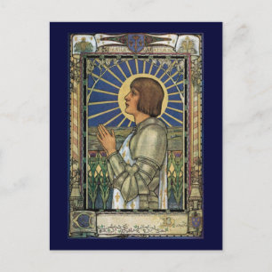 Saint Joan of Arc Stained Glass Image Postcard