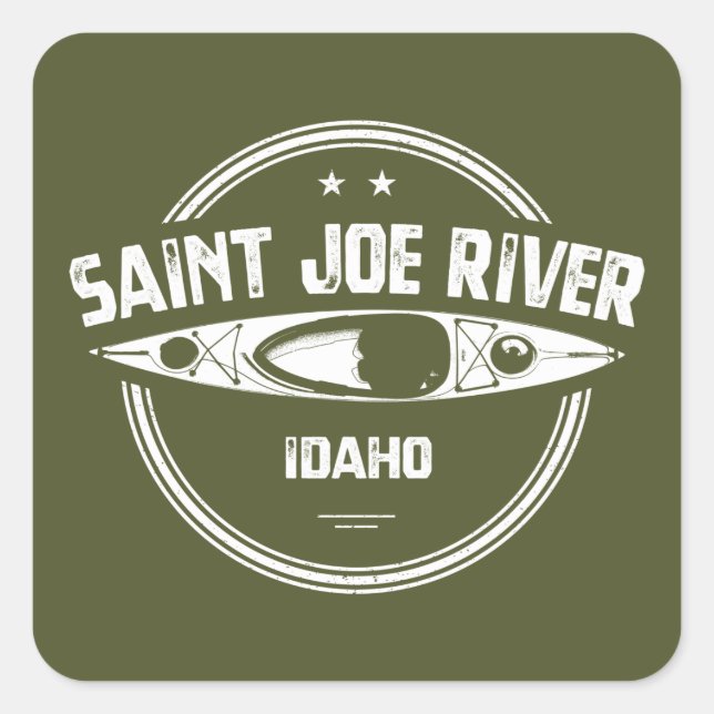 Saint Joe River Idaho Kayaking Square Sticker (Front)