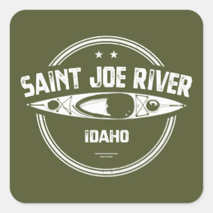 Saint Joe River Idaho Kayaking Square Sticker