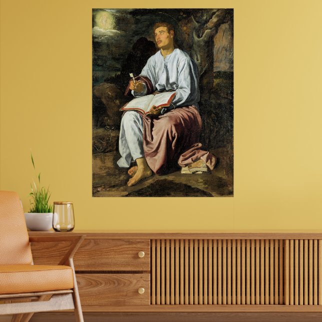 Saint John at Patmos, fine art, Poster (Living Room 2)