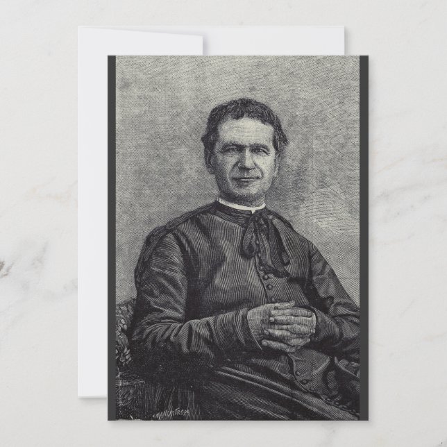 Saint John Bosco Patron of Youth Catholic Art Invitation (Front)