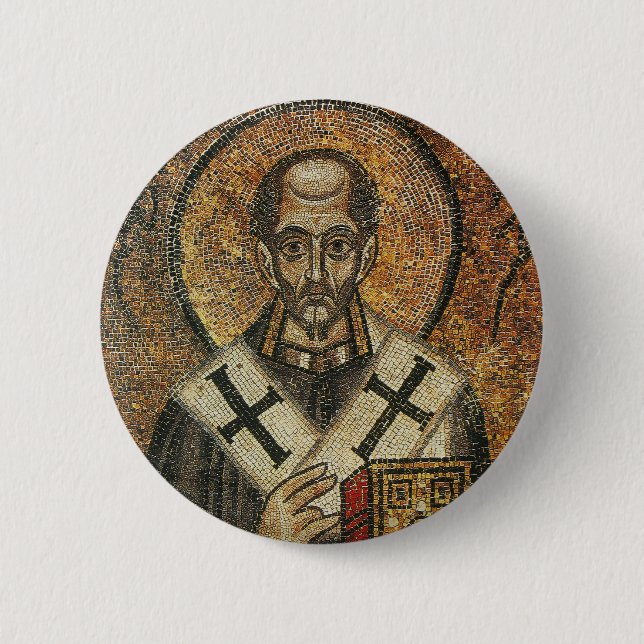 Saint John Chrysostom archbishop of Constantinople 2 Inch Round Button (Front)