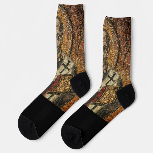 Saint John Chrysostom archbishop of Constantinople Socks (Left)