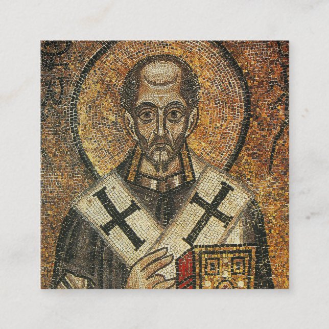 Saint John Chrysostom archbishop of Constantinople Square Business Card (Front)