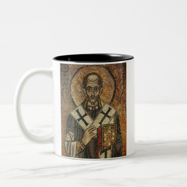 Saint John Chrysostom archbishop of Constantinople Two-Tone Coffee Mug (Left)
