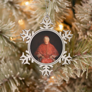 Saint John Henry Newman Snowflake Pewter Christmas Ornament