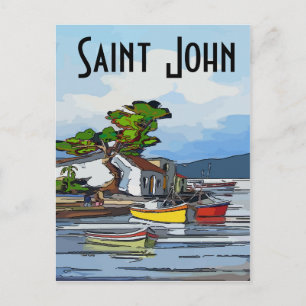 Saint John Island,edit text Postcard