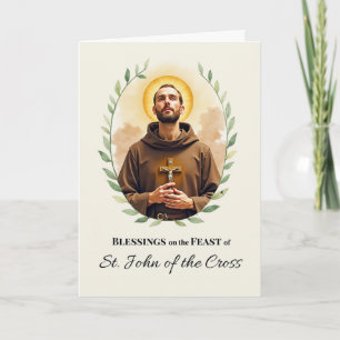 Saint John of the Cross Feast Day Blessings Wreath Card