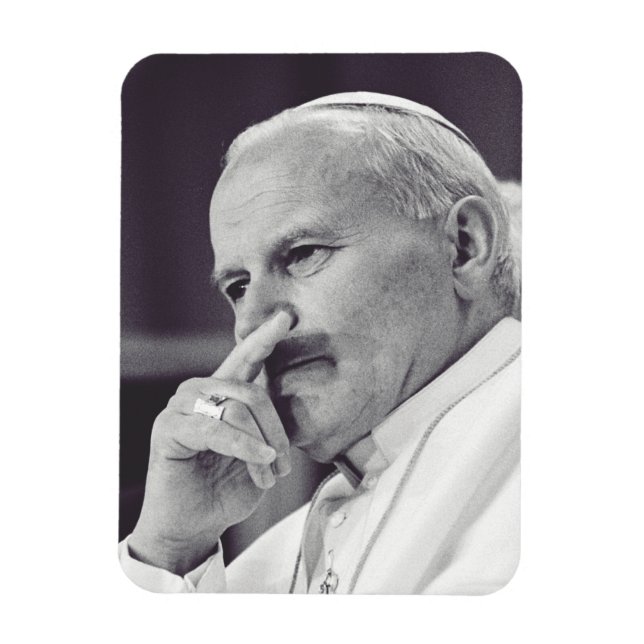 Saint John Paul II The Great Communicator Fine Art Magnet (Vertical)