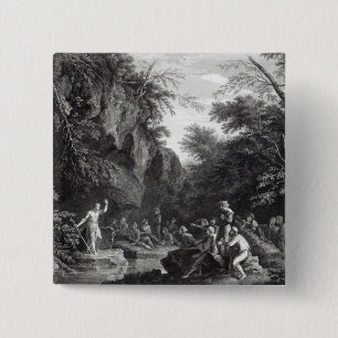 Saint John preaching in the Wilderness 2 Inch Square Button
