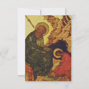 Saint John The And Prochoros Devotional Holy Card