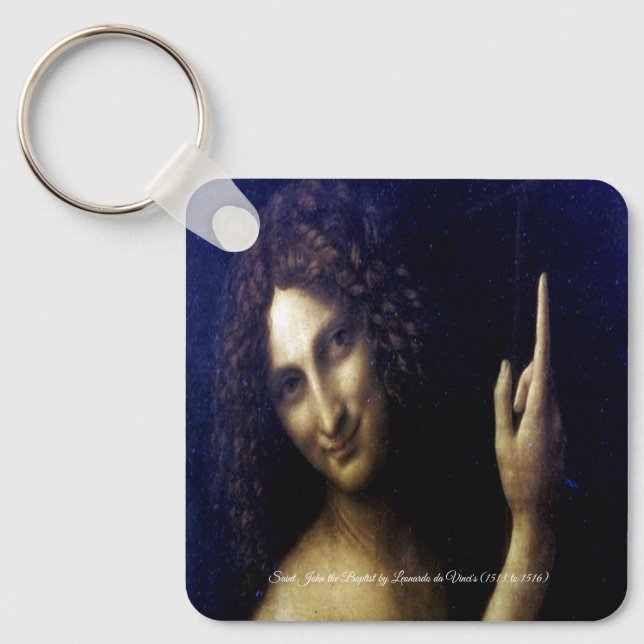 Saint John the Baptist by Leonardo da Vinci's Keychain (Front)