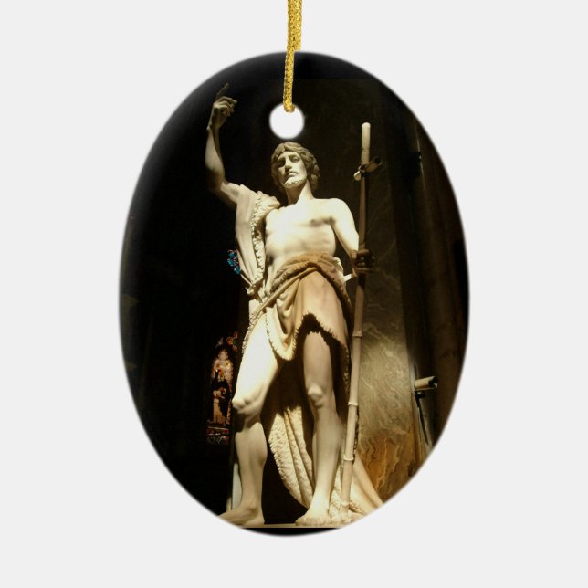 Saint John the Baptist Ceramic Ornament (Front)