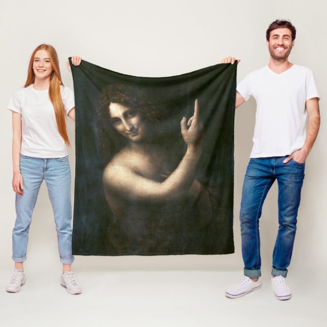 Saint John the Baptist, Leonardo da Vinci Fleece Blanket (In Situ)