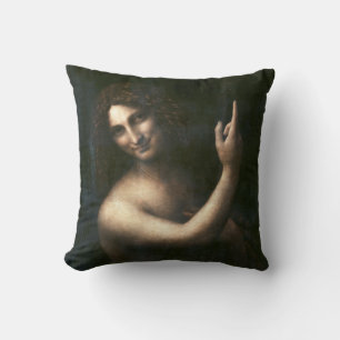 Saint John the Baptist, Leonardo da Vinci Throw Pillow