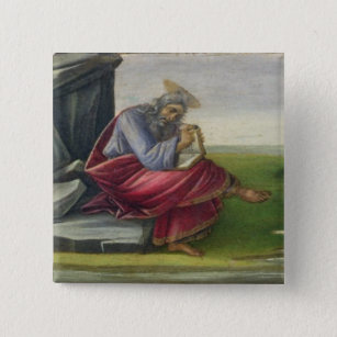 Saint John the Divine on Patmos, Writing the Book 2 Inch Square Button