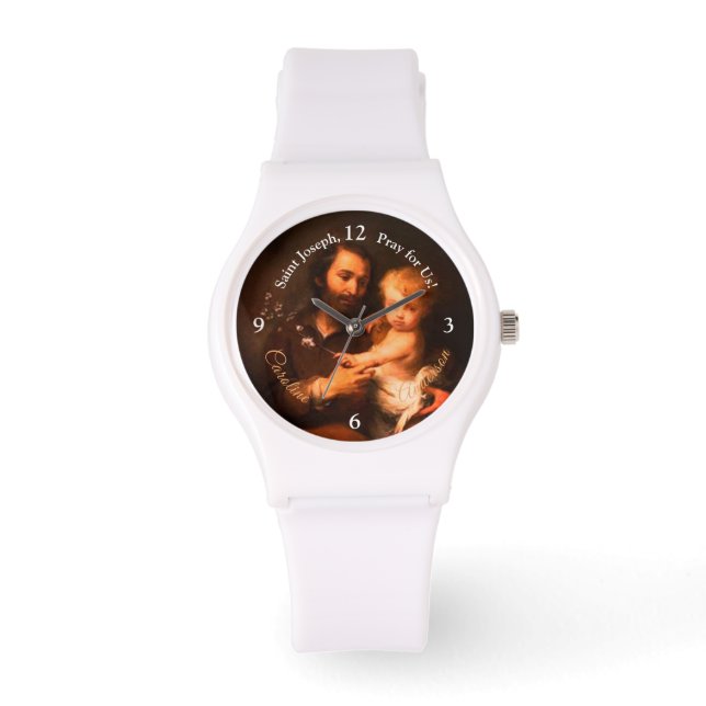 Saint Joseph and Christ Child Personalized Watch (Front)