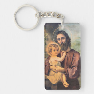 Saint Joseph and the Infant Jesus Keychain