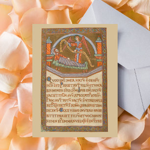 Saint Joseph Christmas Medieval Manuscript Postcard