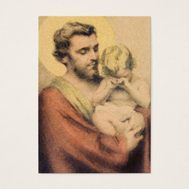 Saint Joseph et Bébé Jésus Carte Sainte (Devant)