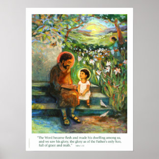 Saint Joseph et Jésus parlent, affiche de la Saint