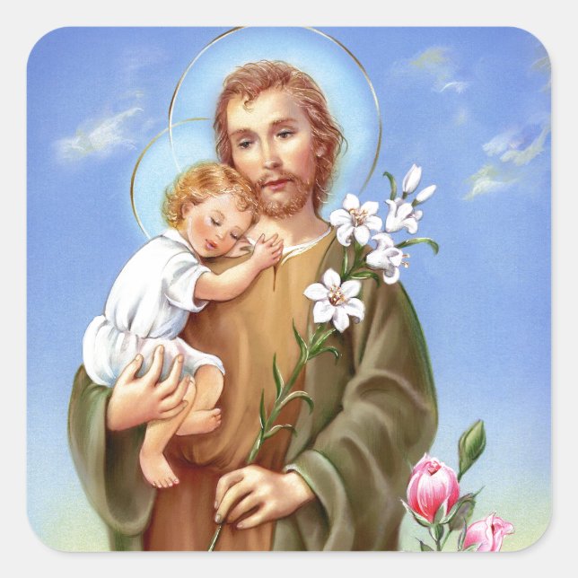"Saint Joseph feast day" "little saints of spring" Square Sticker (Front)