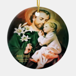 Saint Joseph, Guardian of Jesus Ceramic Ornament