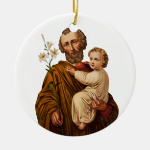 Saint Joseph Guardian of the Holy Family Ceramic Ornament