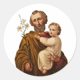 Saint Joseph Guardian of the Holy Family Classic Round Sticker