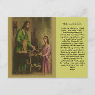 Saint Joseph Prayer Postcard