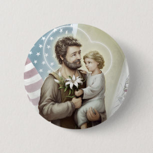 Saint Joseph the Protector 2 Inch Round Button