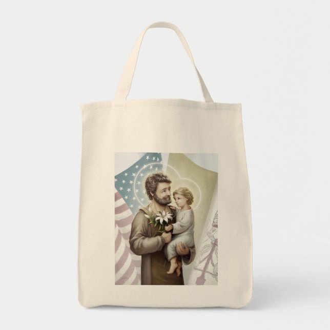 Saint Joseph the Protector Tote Bag (Front)