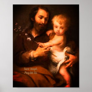 Saint Joseph with Christ Child Poster