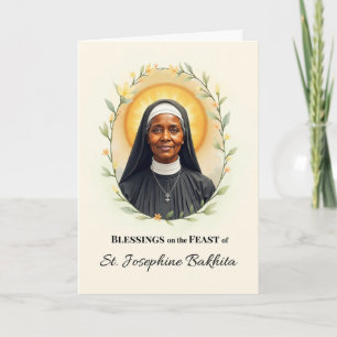 Saint Josephine Bakhita Feast Day Blessings Wreath Card