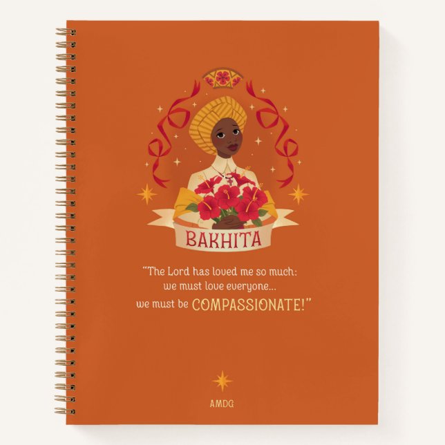 Saint Josephine Bakhita Spiral Notebook (Front)