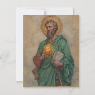 Saint Jude Holding Holy Icon and Book Holiday Card