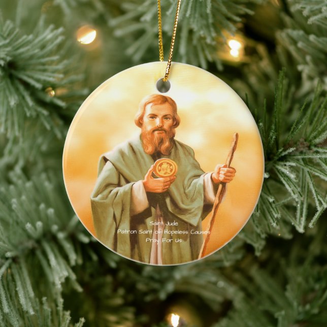 Saint Jude Prayer  Ceramic Ornament (Tree)