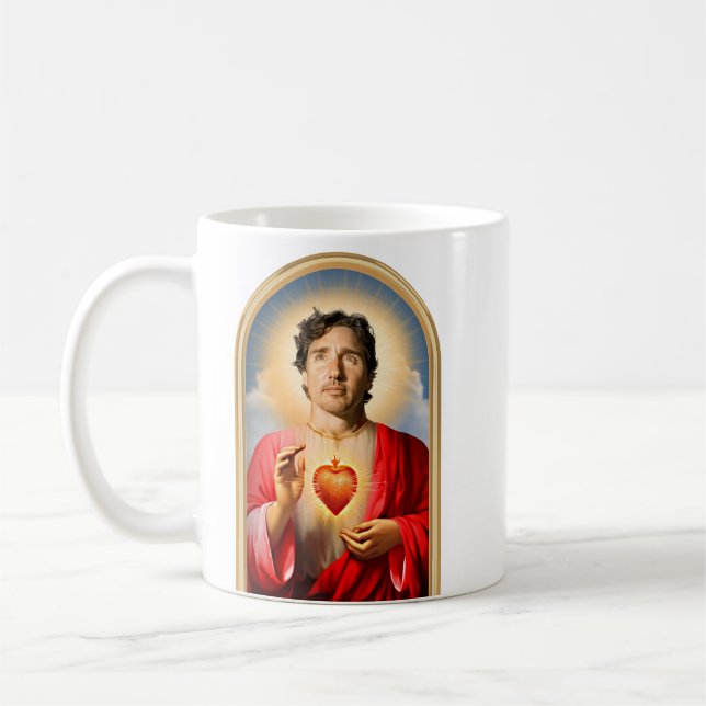 Saint Justin Trudeau Prayer Coffee Mug (Left)