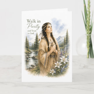 Saint Kateri Tekakwitha Catholic Birthday Card