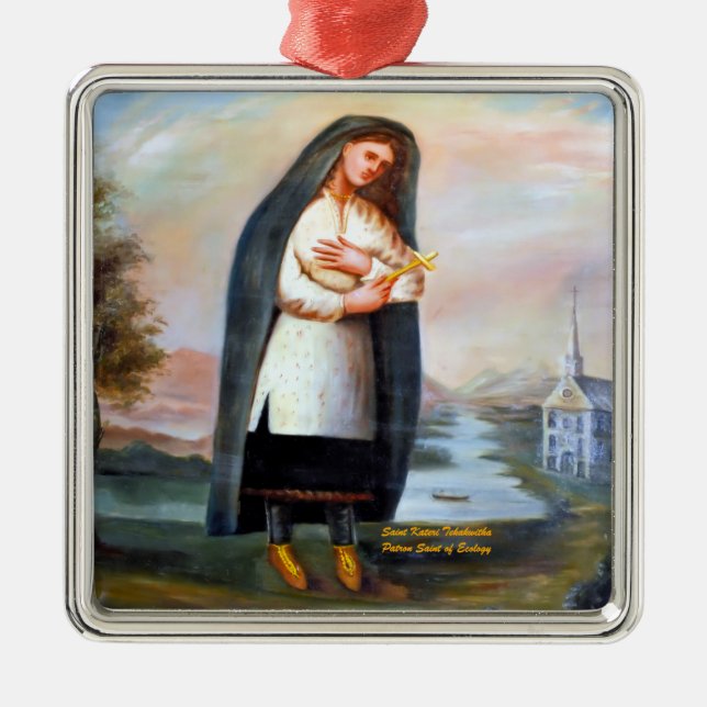 Saint Kateri Tekakwitha Metal Ornament (Front)