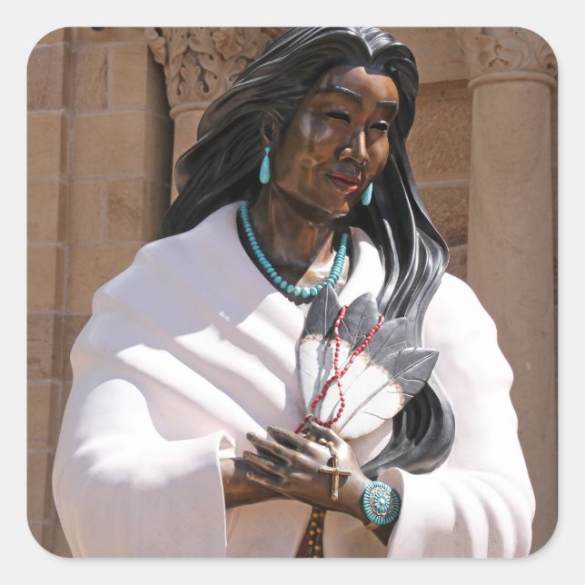 Saint Kateri Tekakwitha Square Sticker (Front)