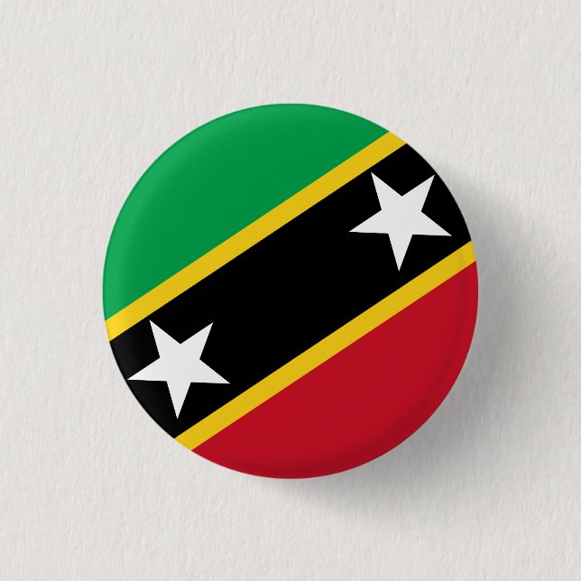 Saint Kitts and Nevis Flag 1 Inch Round Button (Front)
