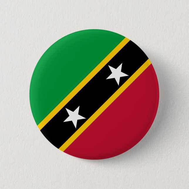 Saint Kitts and Nevis Flag 2 Inch Round Button (Front)